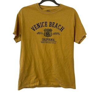 Yellow Venice Beach California Top Route 66 Shirt Design Mens Unisex Size Medium